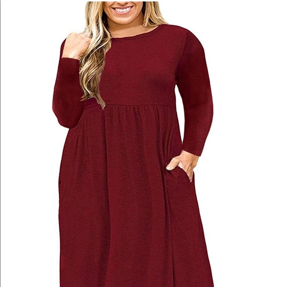 Dresses & Skirts - Red long sleeved maxi dress
